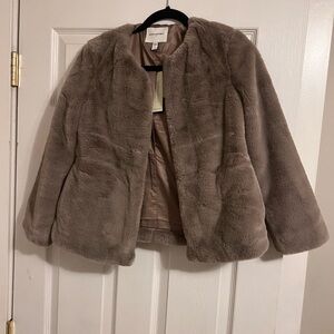 NWT Banana Republic Women's Faux Fur Jacket - Brown